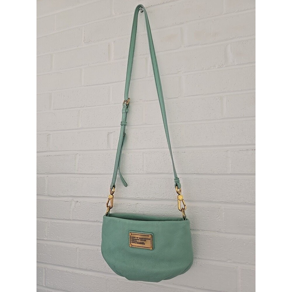 MARC JACOBS Mint Pebbled Leather Classic Q Percy Crossbody Bag